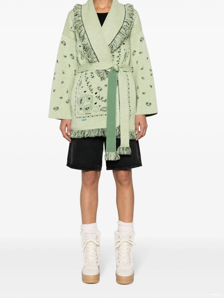 Cheap cashmere Alanui Women Icon cardigan bandana-jacquard 0731